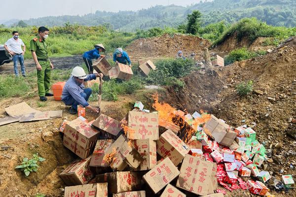 Lào Cai: Tiêu hủy gần 38000 gói cánh gia cầm không nguồn gốc